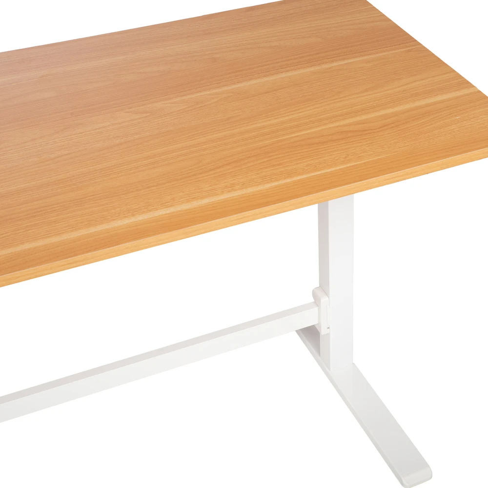 Home4You Rašomasis stalas „ERGO“ su rankiniu reguliavimu, 120 x 60 x H70–115 cm, ąžuolas/balta