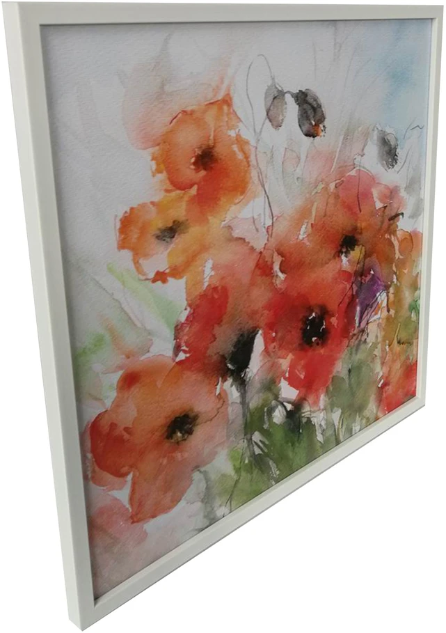 Sienų meno kūrinys WALLY 40x40cm, aguonos
