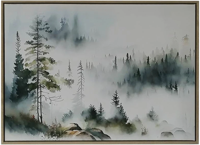 Sienų meno kūrinys WALLY 45x60cm, miglotas miškas