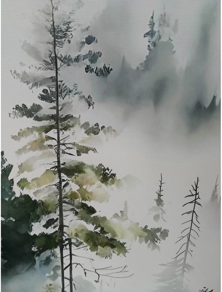 Sienų meno kūrinys WALLY 45x60cm, miglotas miškas