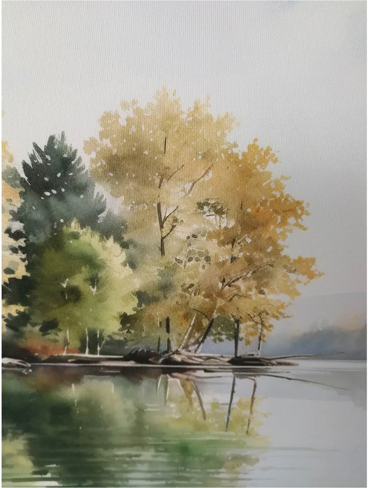 Sienų meno kūrinys WALLY 45x60cm, Miškas prie ežero