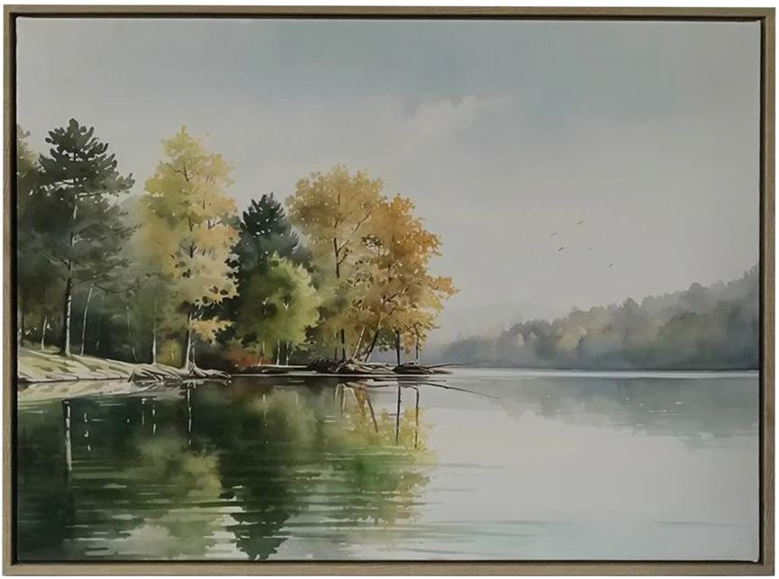 Sienų meno kūrinys WALLY 45x60cm, Miškas prie ežero
