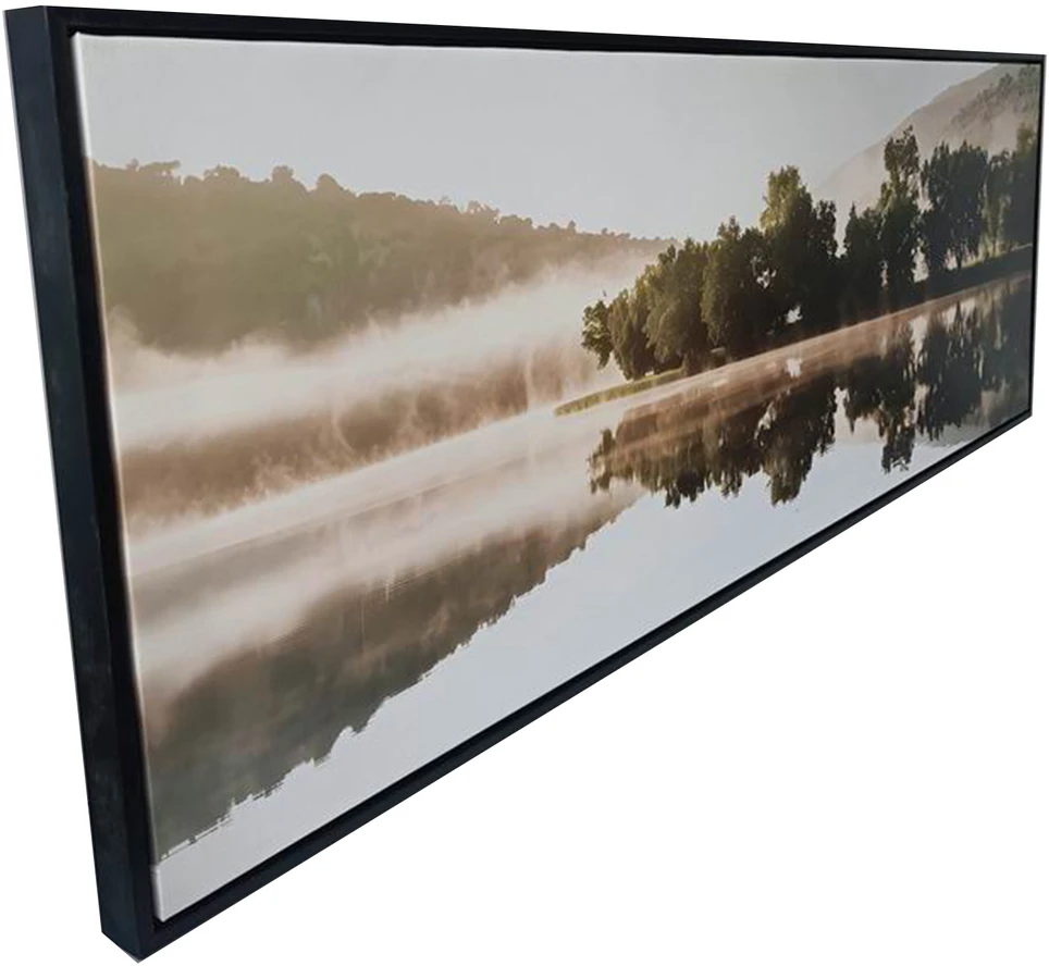 Sienų meno kūrinys WALLY 50x140cm, rūkas ant ežero