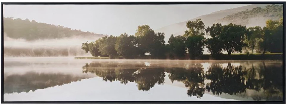 Sienų meno kūrinys WALLY 50x140cm, rūkas ant ežero