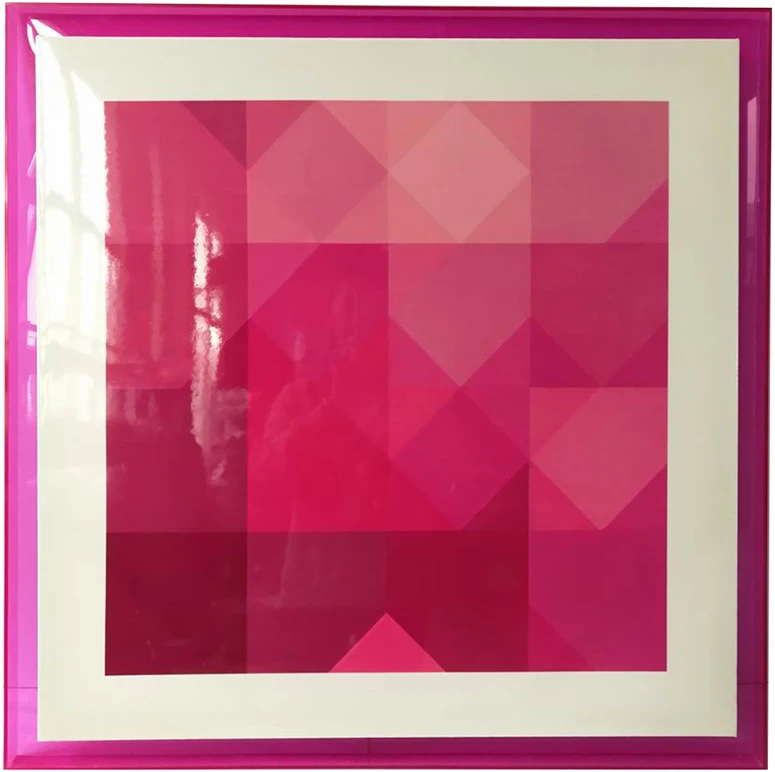 Sienų meno kūrinys WALLY 80x80cm, rožinė spalva, akrilas