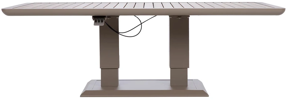 Home4You Stalas „MARENDA“ 150 x 90 x H2–75 cm, pilkai smėlio spalvos