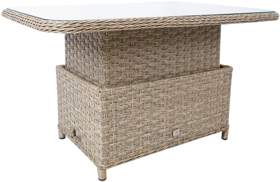 Stalas PACIFIC 120x80x46/65cm, pilkšvai smėlio spalvos