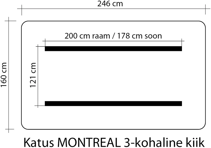 Home4You Sūpynės MONTREAL-3, 160x246cm, smėlio spalvos