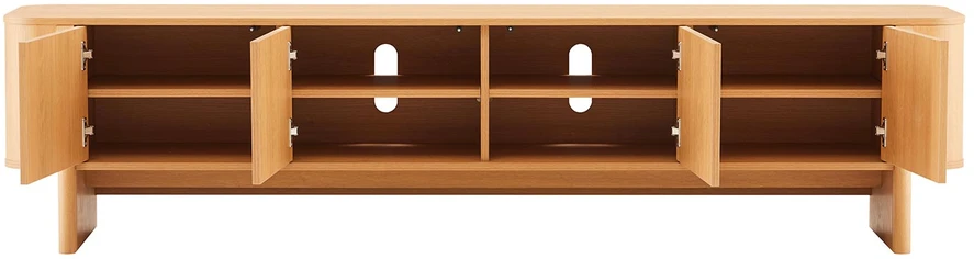 TV staliukas Home4You Televizoriaus staliukas „MORBEN“ 202,5 x 42 x H50 cm, melaminas su ąžuolo dekoru