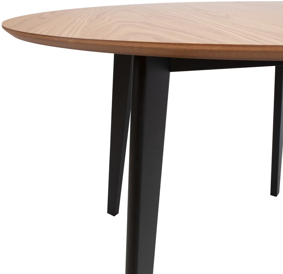 Home4You Valgomojo stalas ROXBY D105xH76cm, ąžuolas/juoda