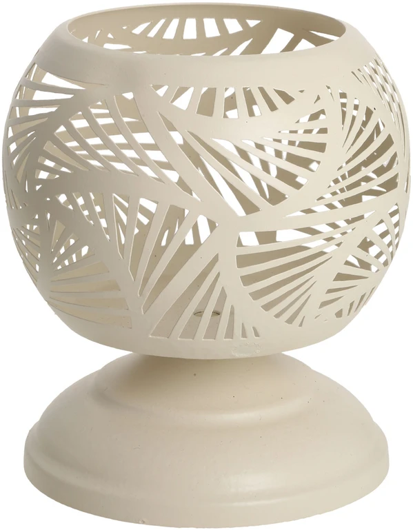 Žvakidė SANDY 15x15xH16cm, antikvarinis baltas metalas