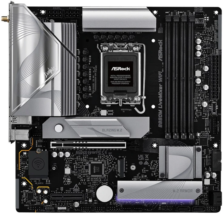 Asrock B860M LiveMixer WiFi Intel B860 LGA 1851 (Socket V1) micro ATX