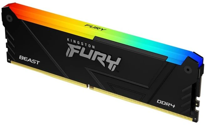 RAM Atmiņa Kingston Fury Beast RGB, DDR4, 8 GB, 3200MHz, CL16 (KF432C16BB2A/8)
