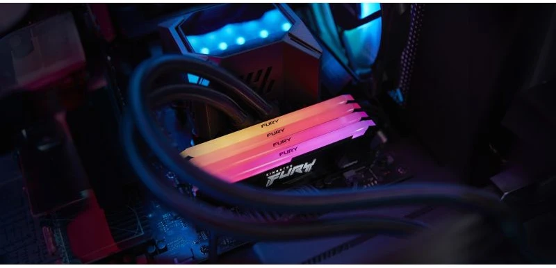 RAM Atmiņa Kingston Fury Beast RGB, DDR4, 8 GB, 3200MHz, CL16 (KF432C16BB2A/8)