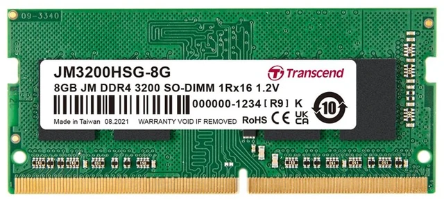 Atmiņa portatīvajam datoram Transcend JetRam, SODIMM, DDR4, 8 GB, 3200 MHz, CL22 (JM3200HSG-8G)