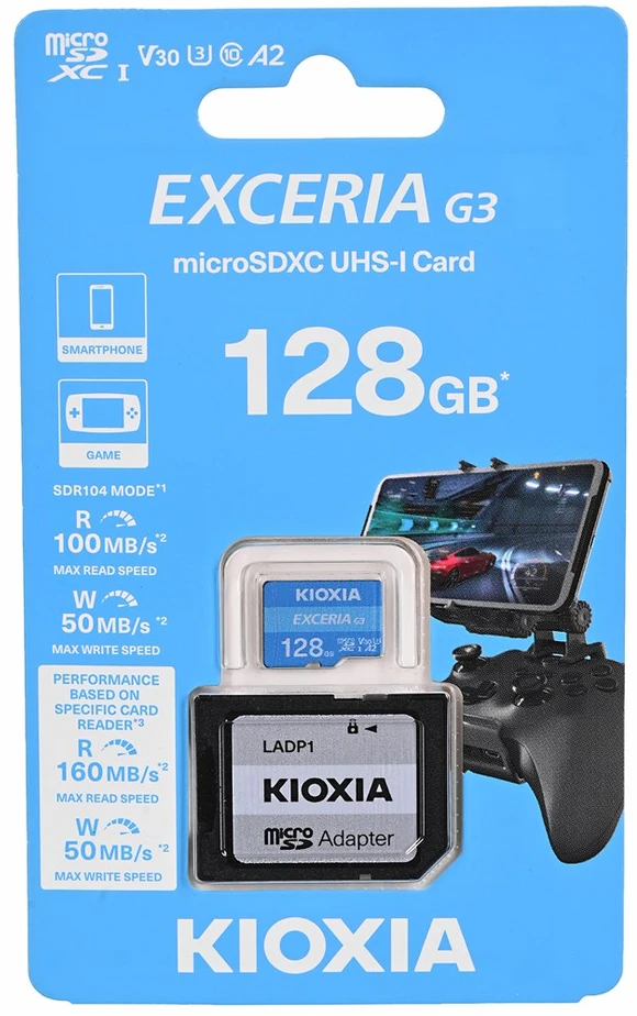 Kioxia Holdings Corporation „Kioxia EXCERIA G3“ 128 GB „Micro SDXC UHS-I“ 10 klasės atmintis