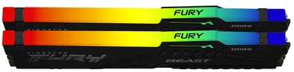 RAM Atmintis Kingston Fury Beast RGB, DDR5, 16 GB, 5200MHz, CL40 (KF552C40BBAK2-16)