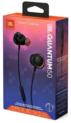 JBL Quantum 50 C su laidu In-Ear Ausinės Žaidimams Juodas EU