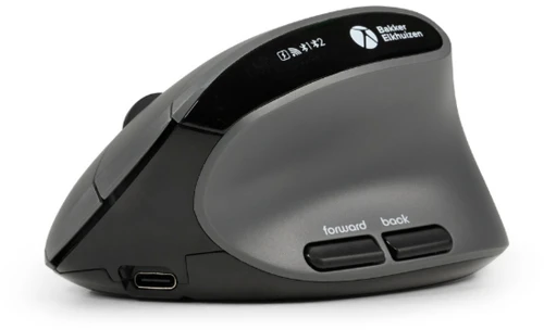 Bakker Elkhuizen BakkerElkhuizen MidWay bezvadu pele birojam ar RF, Bluetooth un USB Type-C, optiskā 2400 DPI, labās puses