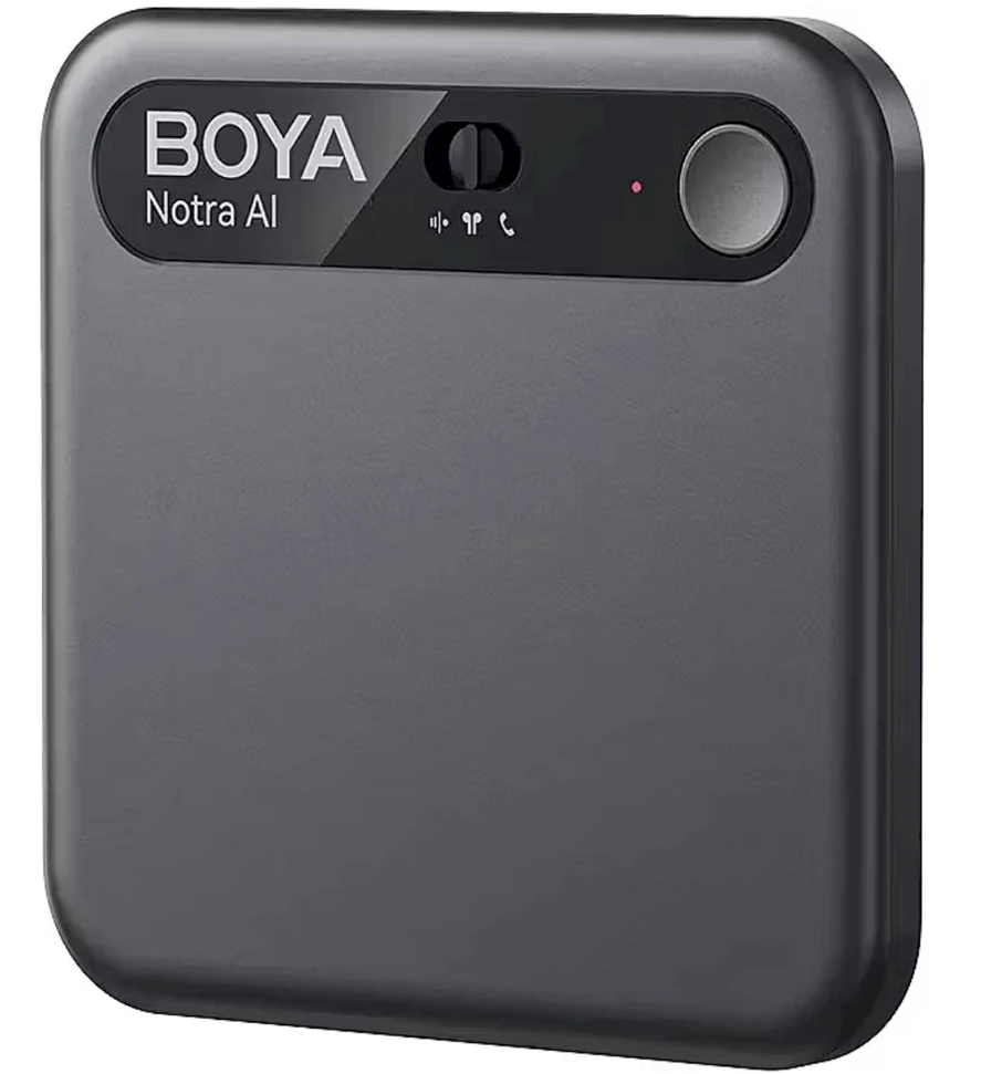 BOYA Notra AI palaikomas garso transkribatorius, santraukų kūrėjas ir bemokis užrašų diktofonas, 64GB, Juodas EU