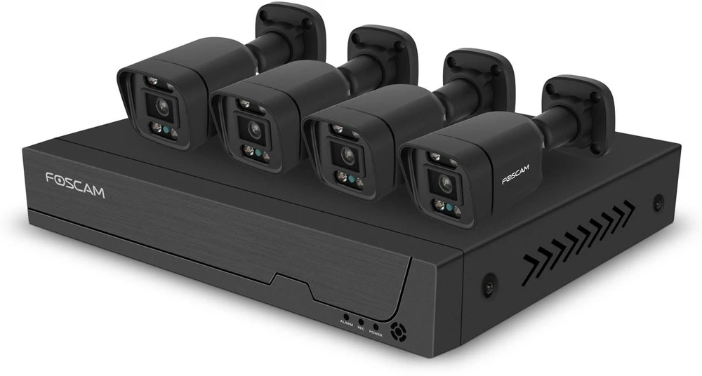 Foscam FN9108E-B4-2T stebėjimo sistema su 4 stebėjimo kameromis Juodas
