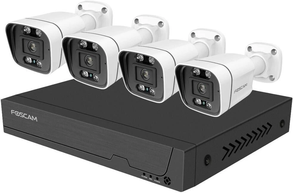 Foscam FN9108E-T4-2T stebėjimo sistema su 4 stebėjimo kameromis baltas