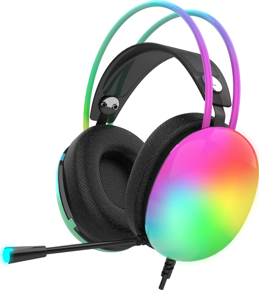 INCA Žaidimų ausinės IGK-X8S 7.1, USB, RGB-LED, Juodas