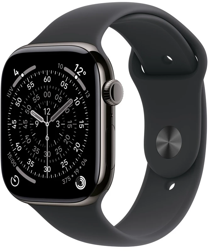 Išmanusis laikrodis Apple Watch S11 Titanium Slate Cellular 46mm (Juodas Sport Band) S/M
