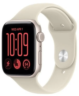Išmanusis laikrodis Apple Watch SE 3 GPS 44mm Starlight aliuminio korpusas su smėlio spalvos sportine apyranke - M/L