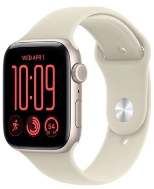 Išmanusis laikrodis Apple Watch SE 3 GPS 44mm Starlight aliuminio korpusas su smėlio spalvos sportine apyranke - M/L