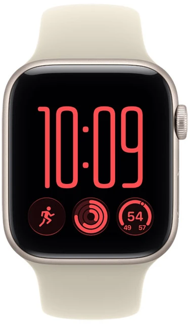 Išmanusis laikrodis Apple Watch SE 3 GPS + Cellular 44mm Starlight aliuminio korpusas su smėlio spalvos sportine apyranke - S/M
