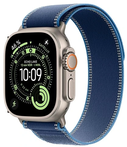 Išmanusis laikrodis Apple Watch Ultra 3 (2025) 5G 49mm Natural Titanium Case with Trail Loop S/M - Mėlyna/Bright Mėlyna