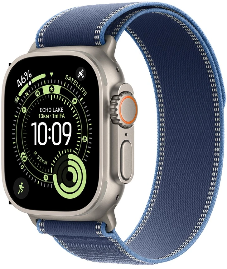 Išmanusis laikrodis Apple Watch Ultra 3 (2025) 5G 49mm Natural Titanium Case with Trail Loop S/M - Mėlyna/Bright Mėlyna