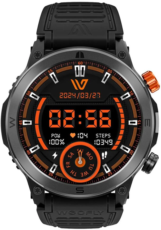 Weofly Conquer Išmanusis laikrodis - Multifunction Watch Bluetooth 5.3 Juodas