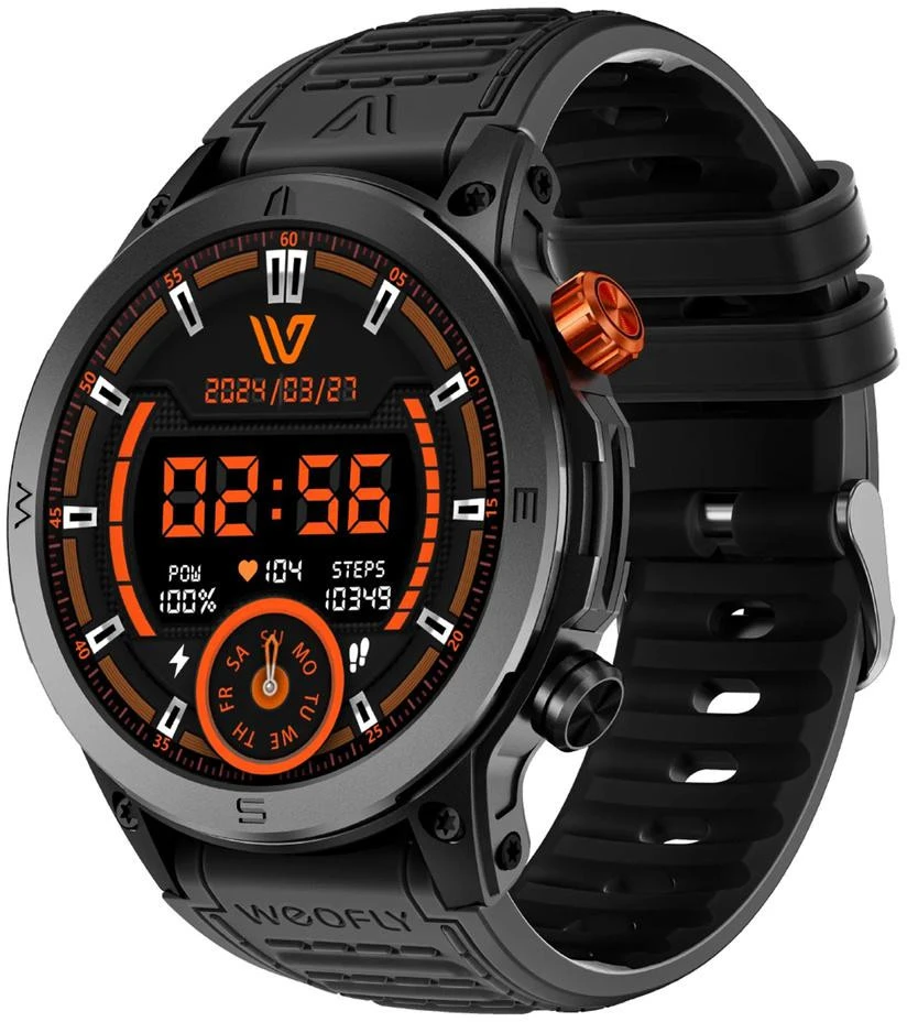 Weofly Conquer Išmanusis laikrodis - Multifunction Watch Bluetooth 5.3 Juodas