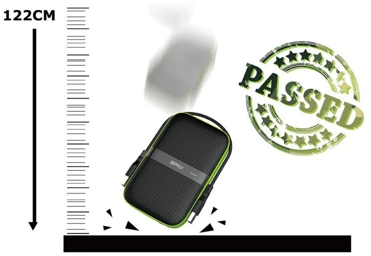 Išorinis kietasis diskas HDD Silicon Power Armor A60 5TB Juodas-Žalias (SP050TBPHDA60S3K)