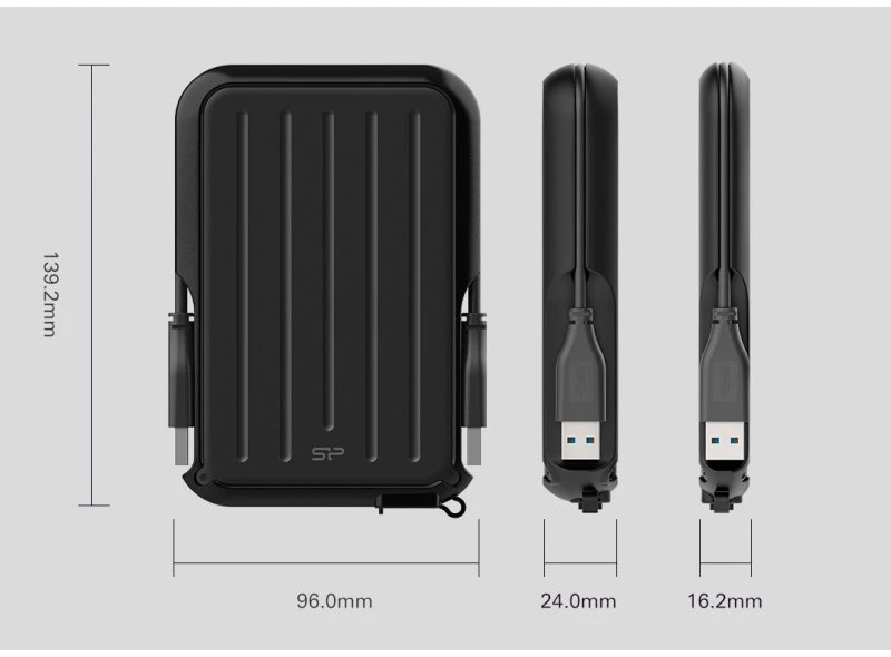 Išorinis kietasis diskas HDD Silicon Power Armor A66 1TB Juodas-Mėlyna (SP010TBPHD66SS3B)