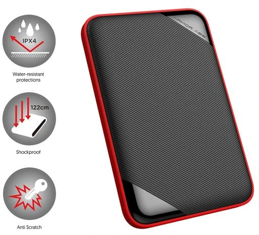 Išorinis kietasis diskas HDD Silicon Power Armor A62 5TB Juodas-red (SP050TBPHD62LS3K)