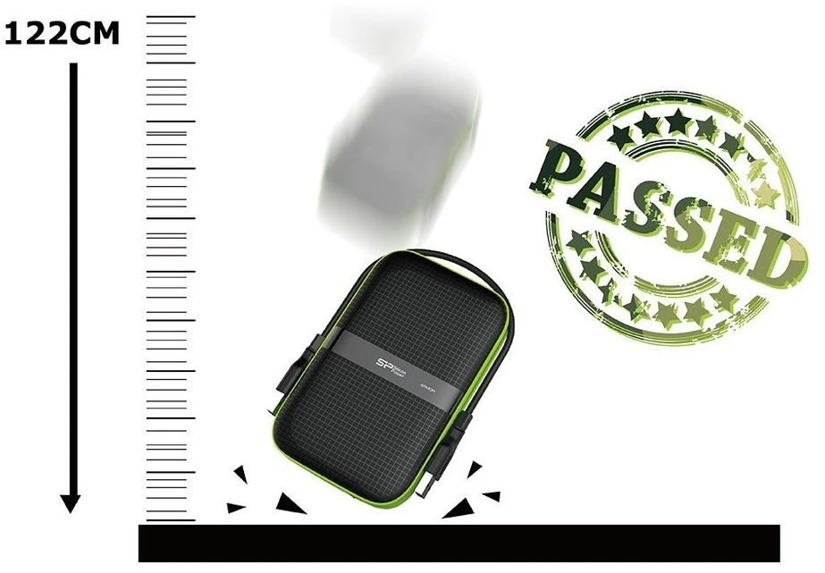 Išorinis kietasis diskas HDD Silicon Power Armor A60 4TB Juodas-Žalias (SP040TBPHDA60S3K)