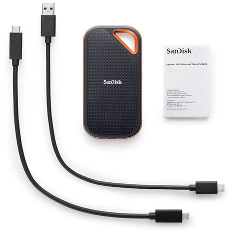 Išorinis kietasis diskas SSD SanDisk Extreme PRO Portable V2 4TB Juodas-Oranžinis (SDSSDE81-4T00-G25)