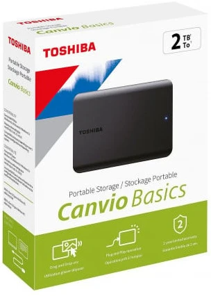 Kietasis diskas Toshiba CANVIO BASICS | HDTB520EK3AA | 2000 GB | 2.5 " | USB 3.2 Gen1 | Juodas