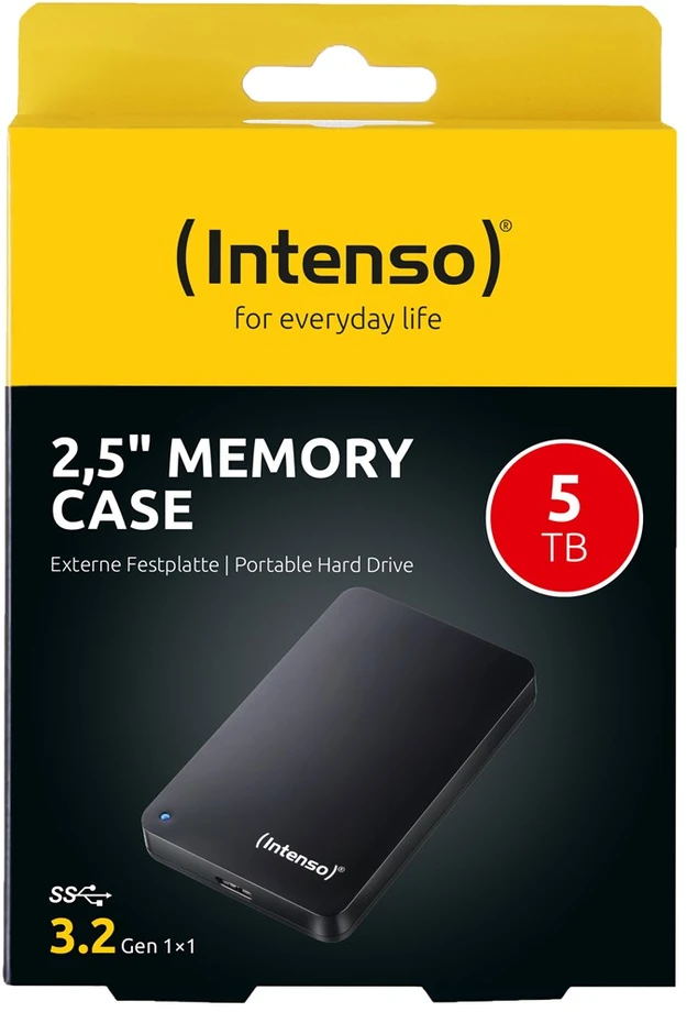 Kietasis diskas Intenso 6.3cm (2,5") 5TB 3.0 MemoryCase Juodas