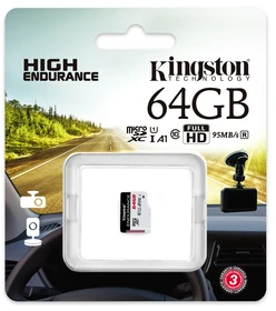 Kingston MicroSD atminties kortelė 64GB Endurance 95/30MB/s C10 A1 UHS-I