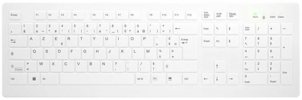 Klaviatūra Contour Contour ACTIVE KEY plokščio profilio belaidė higieninė stalviršio klaviatūra
