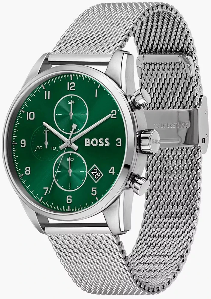 Hugo Boss Laikrodis BOSS 1513938. Kvarcas, Spalva žalia. Žmogus.