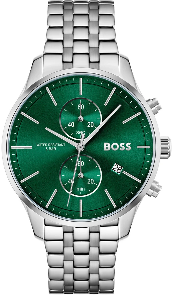 Laikrodis BOSS 1513975. Kvarcas, Spalva žalia. Žmogus.