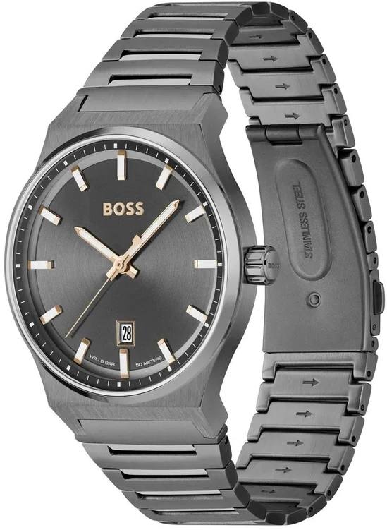 Laikrodis BOSS 1514078. Kwarcowy, Kolor pilka. Mężczyzna.