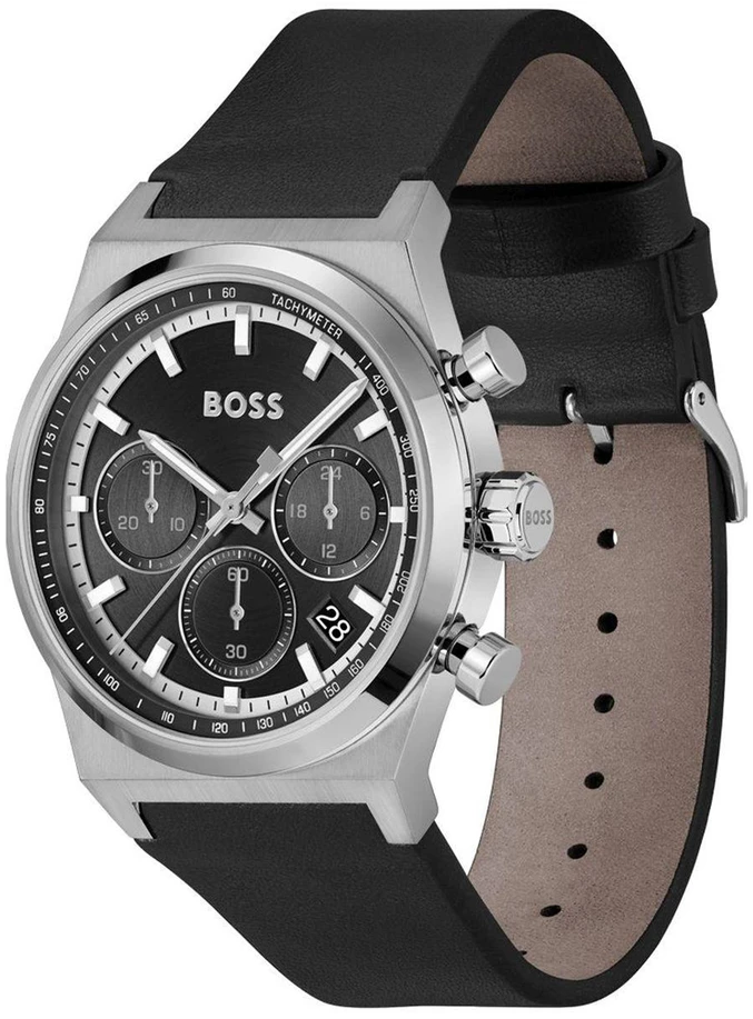 Laikrodis BOSS 1514218. Kvarcinis, juodos spalvos. Vyrams.