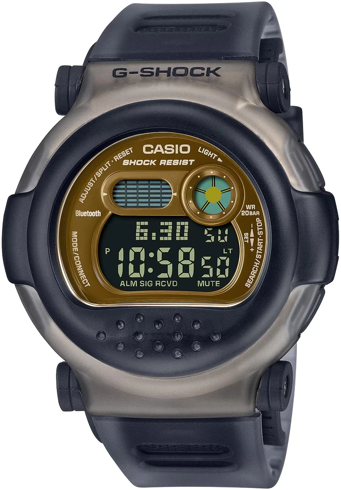 Laikrodis CASIO G-B001MVB-8ER. Kwarcowy, Kolor auksinė. Mężczyzna.