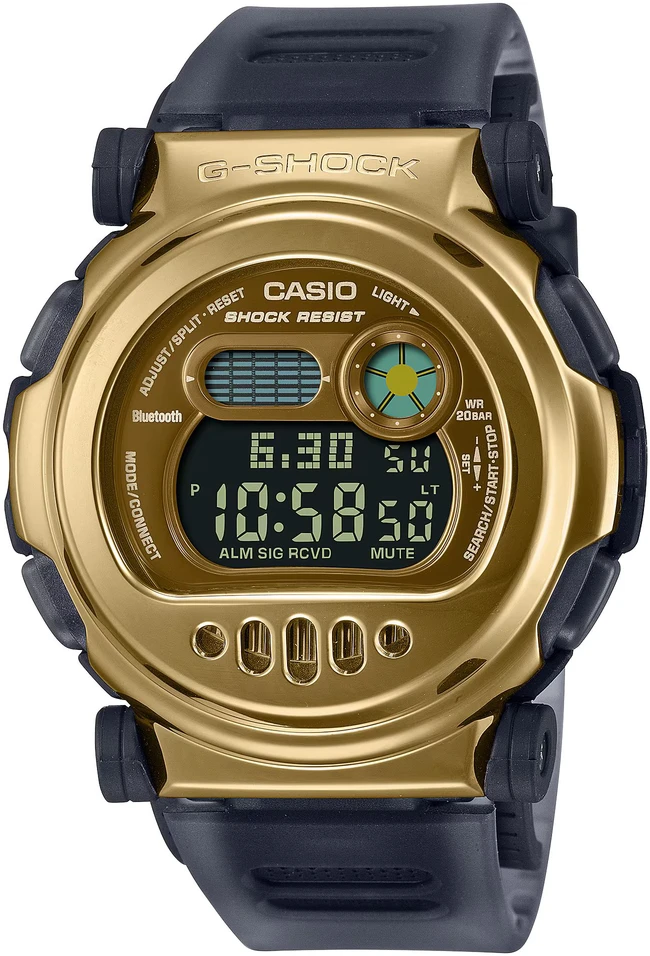 Laikrodis CASIO G-B001MVB-8ER. Kwarcowy, Kolor auksinė. Mężczyzna.
